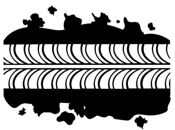 黑色和白色的越野轮胎痕迹。矢量汽车车轮打印图片下载