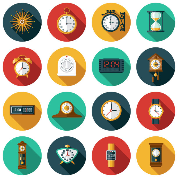 时钟和计时器图标设置图片下载