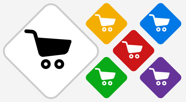 购物车颜色钻石矢量图标图片下载