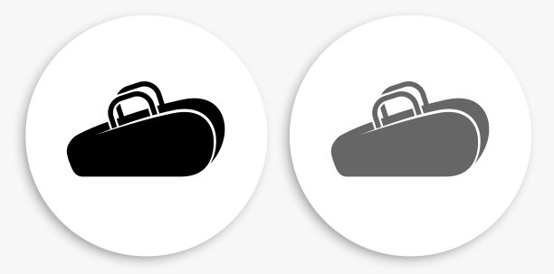 网球袋黑白圆形图标图片下载