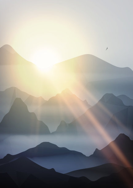 山在晨雾中图片下载