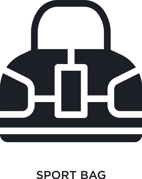 黑色运动包孤立图标简单元素从图片下载