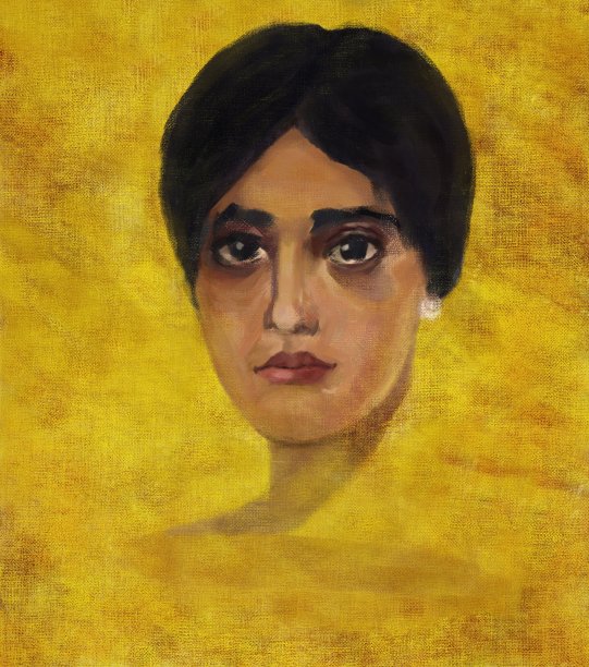 风景肖像一个女人光滑的黑色头发地中海文化风格化古色古香的风格图片下载