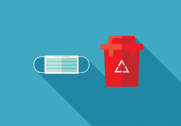 防护口罩和回收箱图片下载