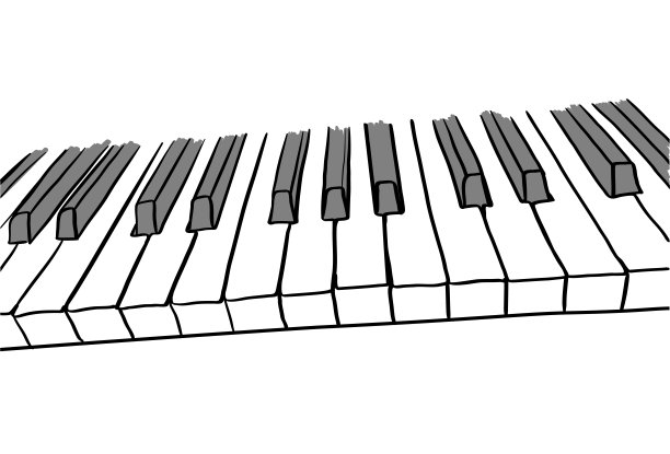 特写钢琴键盘图片下载
