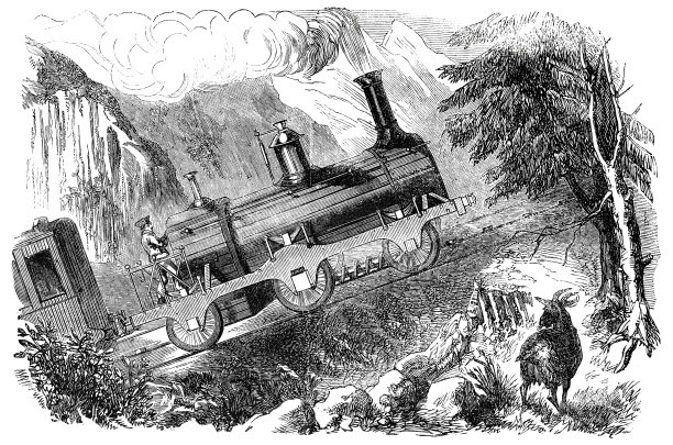 格拉西的螺旋机车发动机，用于铁路上陡峭的斜坡图片下载