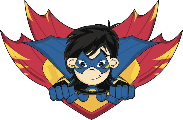 可爱的超级女孩和盾牌图片下载