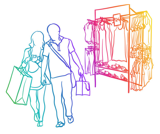 情侣购物买衣服图片下载