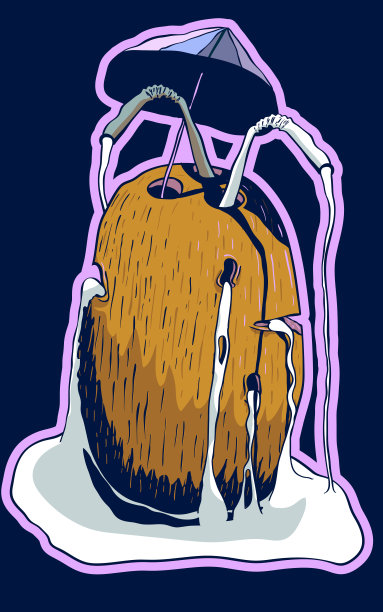 椰汁和流动牛奶。图片下载