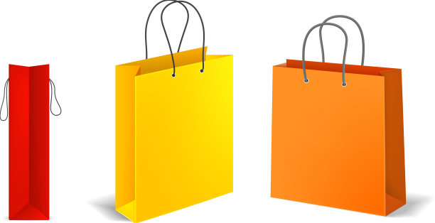 购物袋空彩纸手袋时尚图片下载