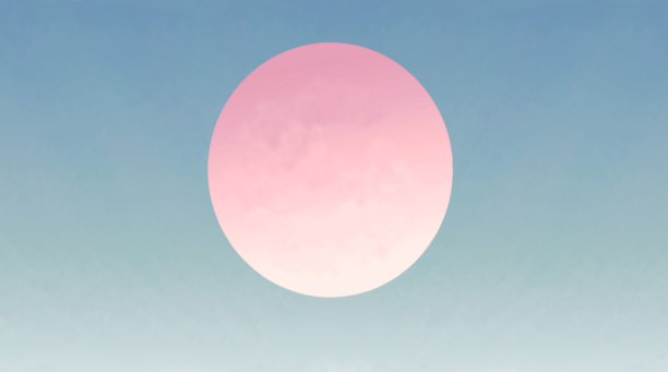 风景背景与早晨的阳光和月亮在蓝绿色和粉红色图片下载