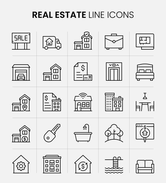 房地产线图标图片下载