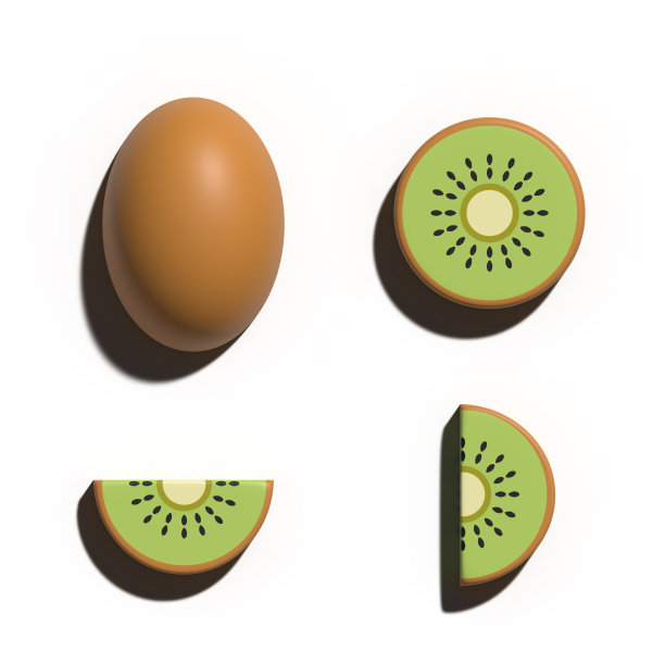 3D渲染猕猴桃热带水果图片下载