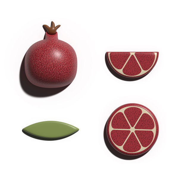 3D渲染石榴热带水果图片下载