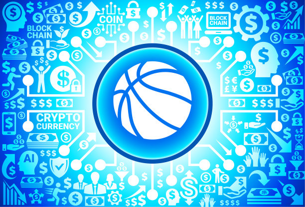 篮球图标上的货币和加密货币背景图片下载