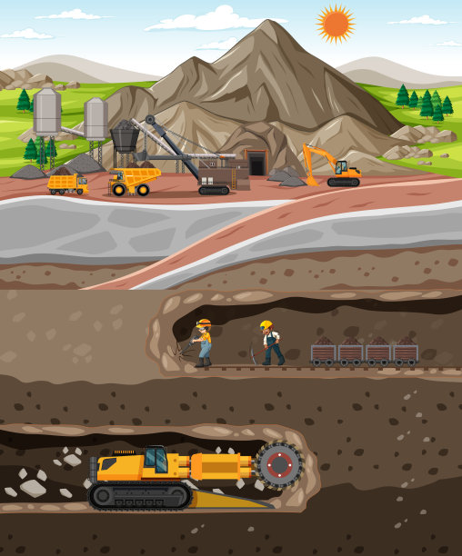 煤矿工业景观与地下图片下载