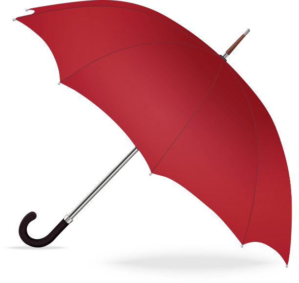 伞打开了，红色的伞挡着雨图片下载