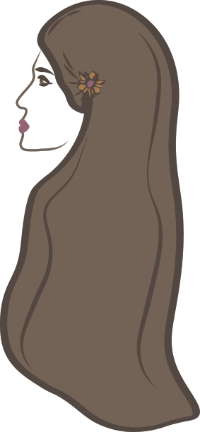 画了一个披着披肩的女人的侧影图片下载