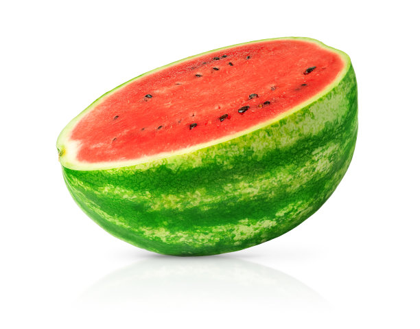 用裁剪路径将西瓜的一半分离在白底上。图片下载
