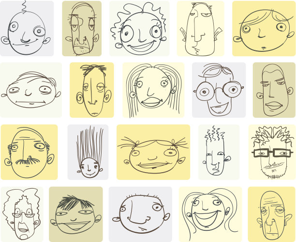 各种各样的人物头像涂鸦图片下载