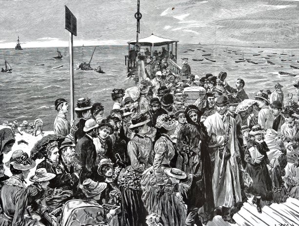 黑尔戈兰岛(Helgoland)的八卦码头:度假者已经在谈论即将到来、晕船的客人图片下载