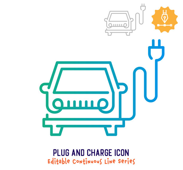 插入和充电连续线可编辑的行程线图片下载