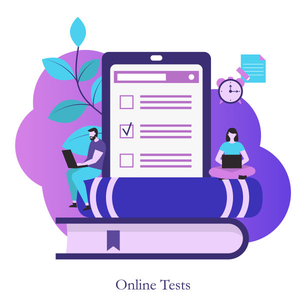 在线测试或在线电子学习概念图片下载