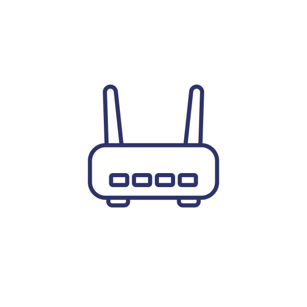 Wi-fi路由器，adsl调制解调器线路图标图片下载