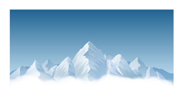 白雪皑皑的山脉图片下载