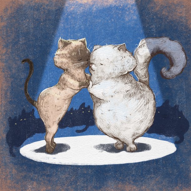 可爱的猫咪跳探戈图片下载