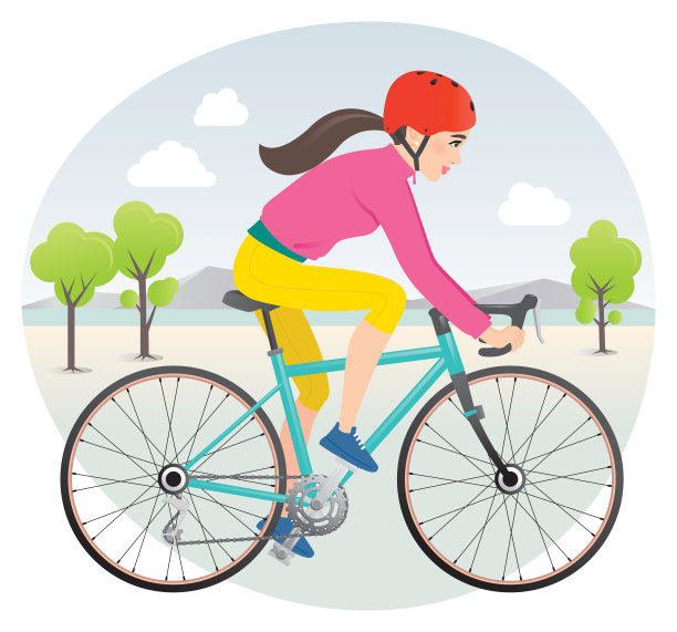 女孩骑自行车图片下载