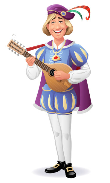 弹奏琵琶的中世纪诗人图片下载