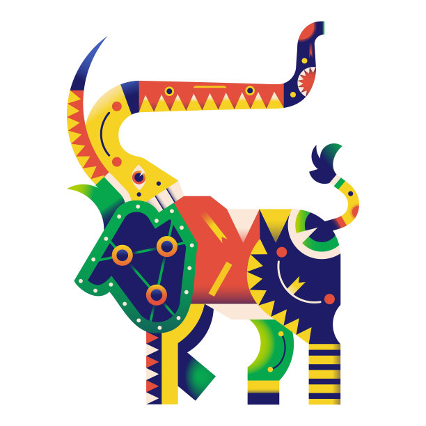 矢量alebrije大象卡通部落插图孤立图片下载