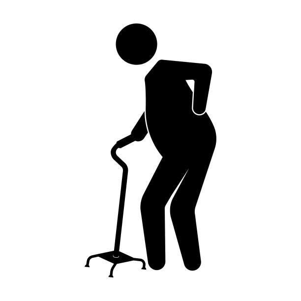 拄着拐杖的老人图标图片下载