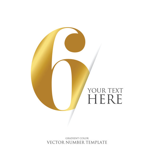 黄金数字矢量股票插图。渐变颜色。排版设计元素。图片下载