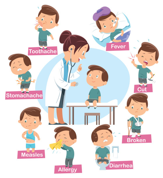 儿童疾病和医生图片下载