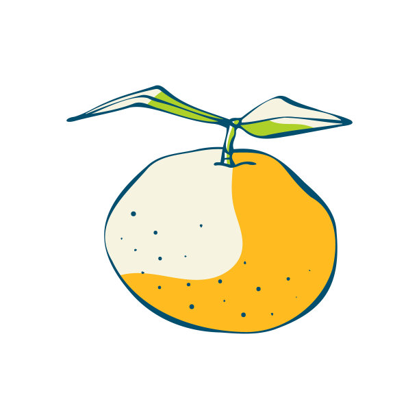 橘果卡通插图图片下载