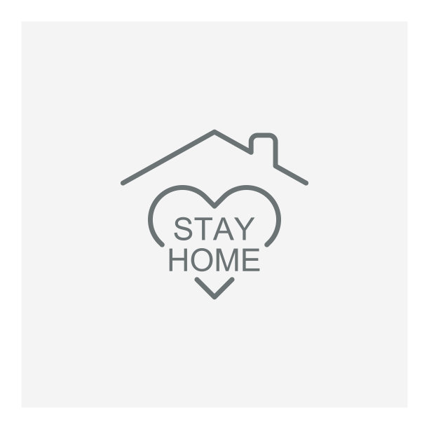 呆在家里的概念，家爱心的图标图片下载