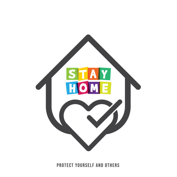 呆在家里。冠状病毒暴发流感作为危险流感毒株病例作为大流行概念横幅平面风格插图股票插图图片下载