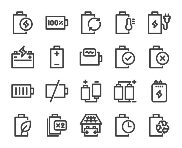 电池-粗体线图标图片下载