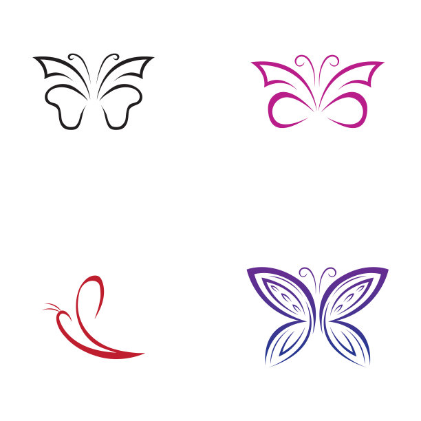 美女蝴蝶图标设计图片下载