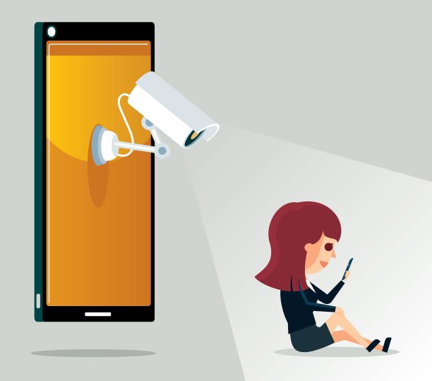 间谍智能手机-女商人图片下载