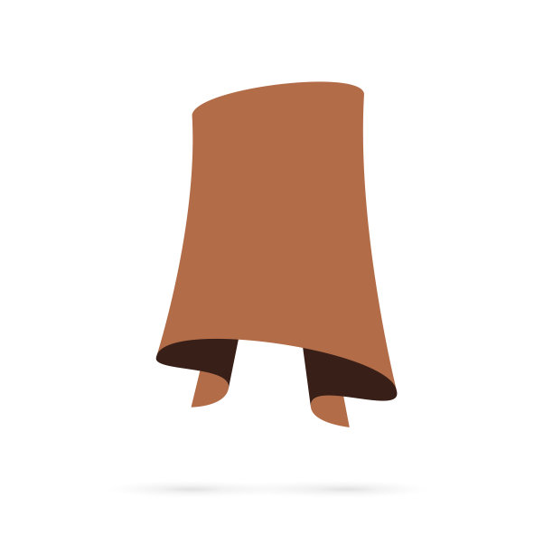 棕色旗帜-白色背景上的设计元素图片下载