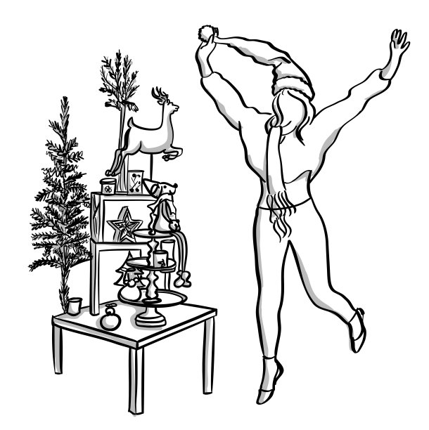 圣诞快乐跳跃女人图片下载