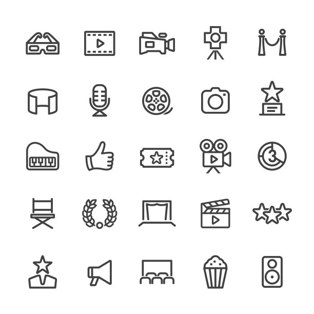 电影图标-智能线系列图片下载