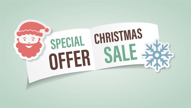 圣诞特卖商店横幅贴纸图片下载