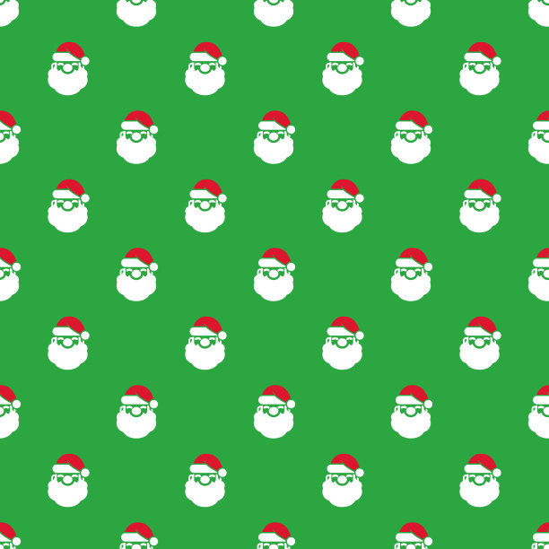 圣诞老人红色无缝图案插画图片下载