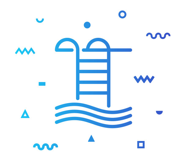 游泳池线条风格图标设计图片下载