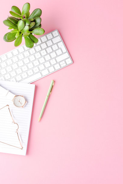 有女性配件的商业背景。俯视图图片下载