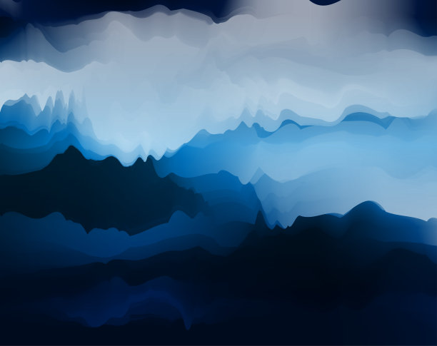 蓝色的中国画背景山图片下载